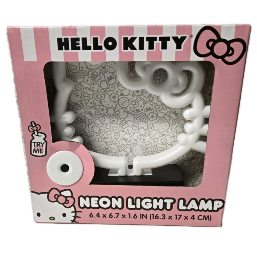 Hello Kitty Hot Pink Silouette Neon Light Lamp Sanrio Takes AA Batteries